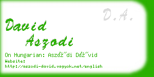 david aszodi business card