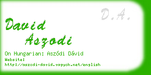 david aszodi business card